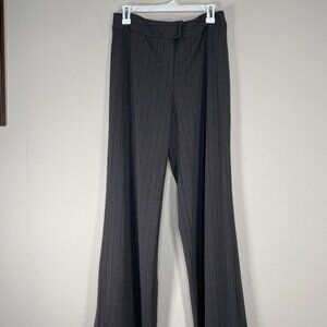 New York & Company Dress Pants Men's Large High Rise Gray Stripes Office USA
